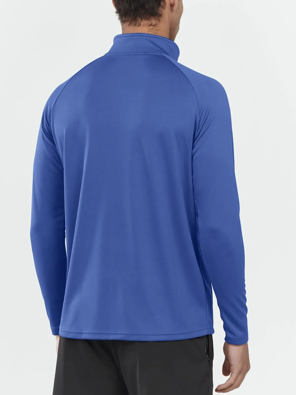 NORTHYARD Men's Running Shirt Long Sleeve Quarter Zip Pullover Moisture Wicking Quick Dry Athletic Workout Shirts Darkblue