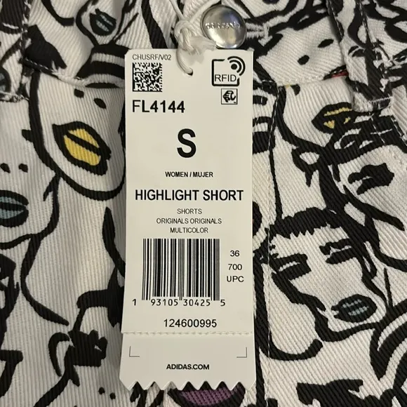 NWT Fiorucci x Adidas Originals Highlight Short in Multicolor