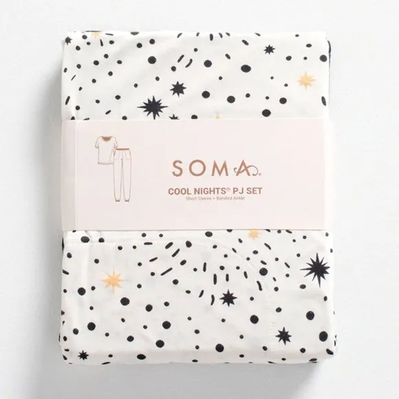 NWT Soma COOL NIGHTS Banded Bottom/Short Sleeve Pajama Set