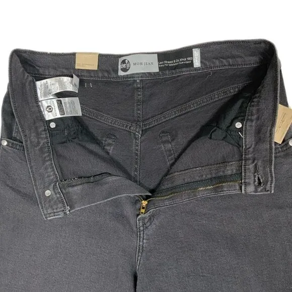 NWT Womens Levi's SilverTab High-Waisted Rise Mom Jeans Black 32 x 27 80s Style