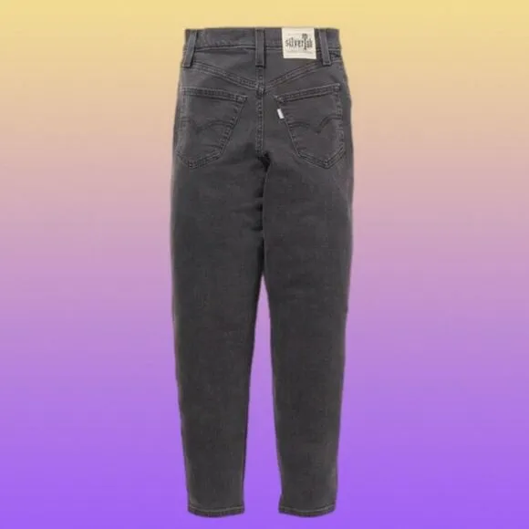 NWT Womens Levi's SilverTab High-Waisted Rise Mom Jeans Black 32 x 27 80s Style