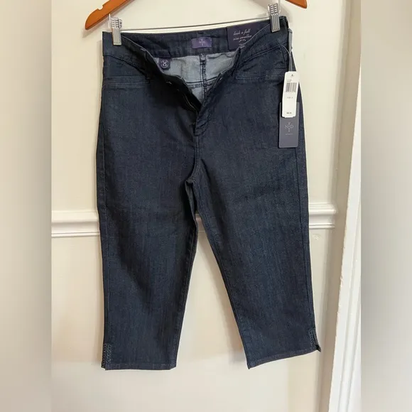 NYDJ High Rise Crop Straight Jeans