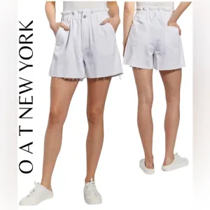 O A T NEW YORK Women's High Rise Denim Elastic Waist Short, with Five Fu…