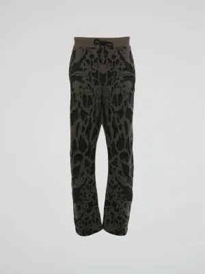 Olive Jacquard Trousers