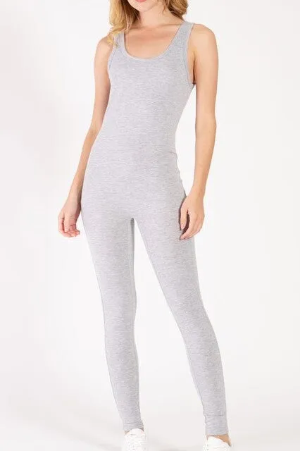One-Piece Tank Top Jumpsuit – Scoop Neck Spandex Unitard Catsuit ZDCJ400C76 $8Each