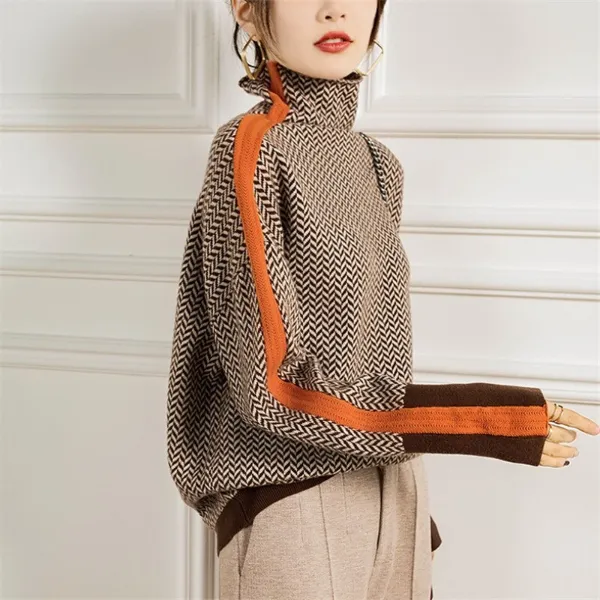 Penni™ | Turtleneck Sweater with Stripes