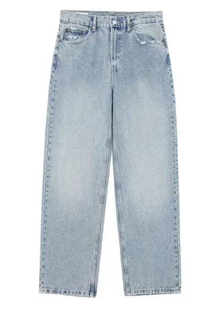 Perforated Hole Decoration Loose Jeans