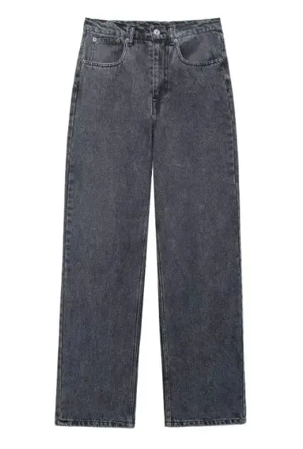 Perforated Hole Decoration Loose Jeans