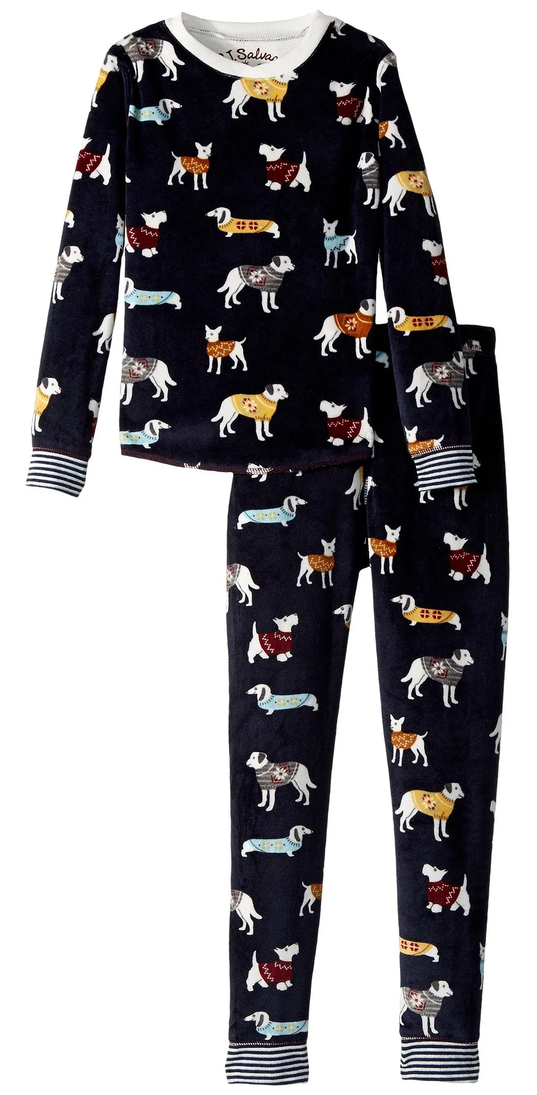 PJ Salvage Kids Sweater Dogs Fleece Jammie Set