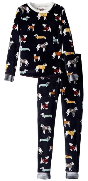 PJ Salvage Kids Sweater Dogs Fleece Jammie Set