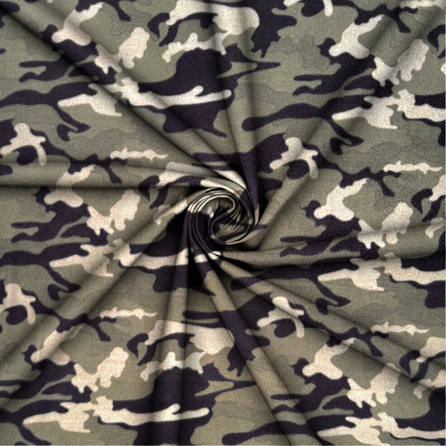 Printed Polar Fleece Camo Green & Sage