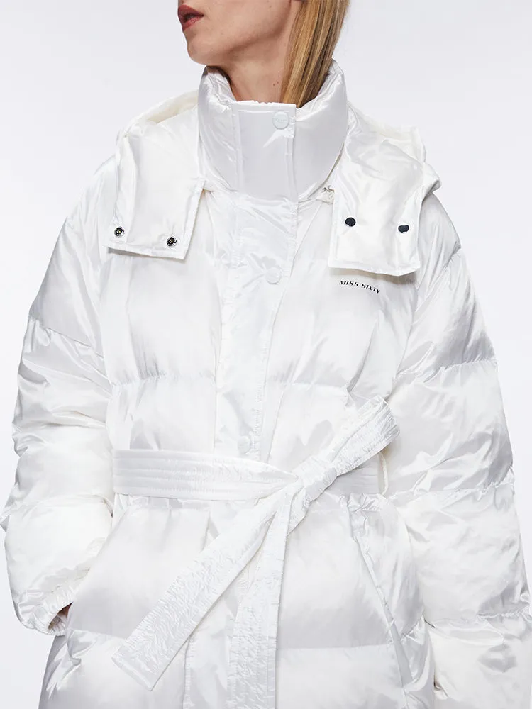 Puffy Jacket With Belt