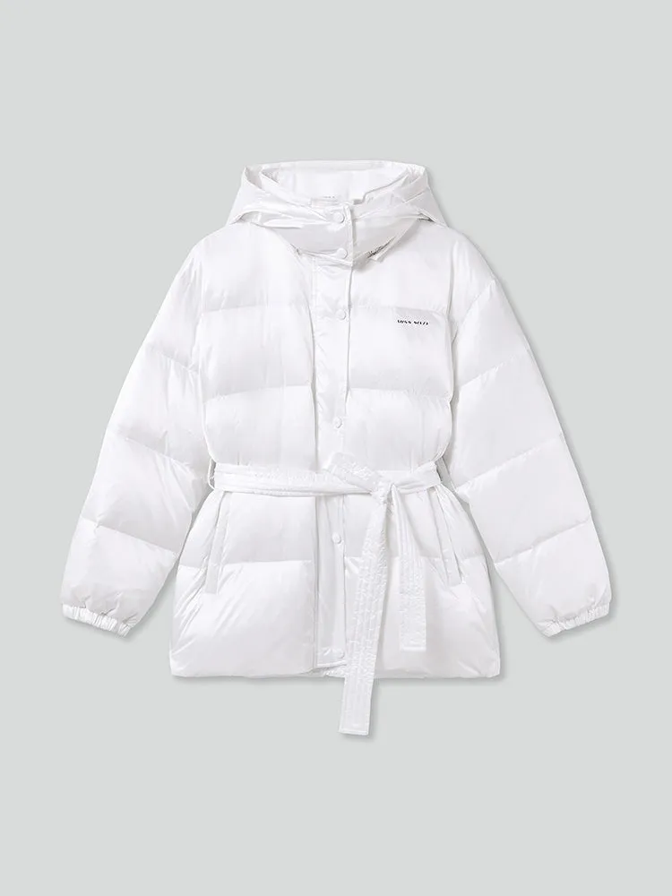 Puffy Jacket With Belt