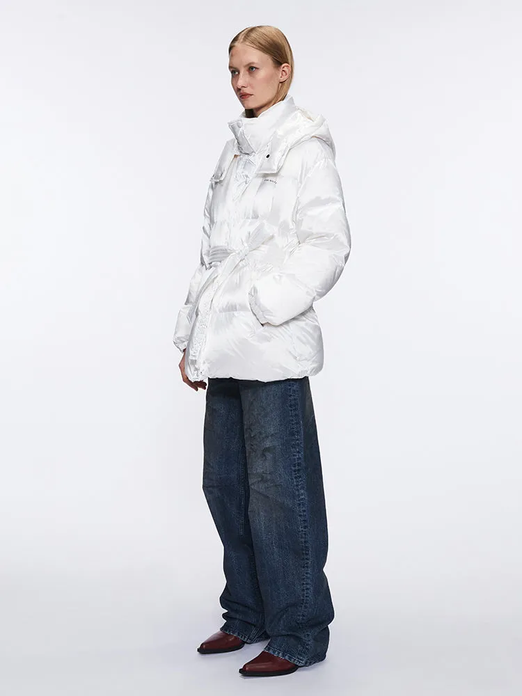 Puffy Jacket With Belt