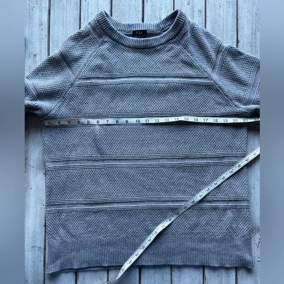 Rails | 95% cotton | grey | textured | crewneck | sweater | xl