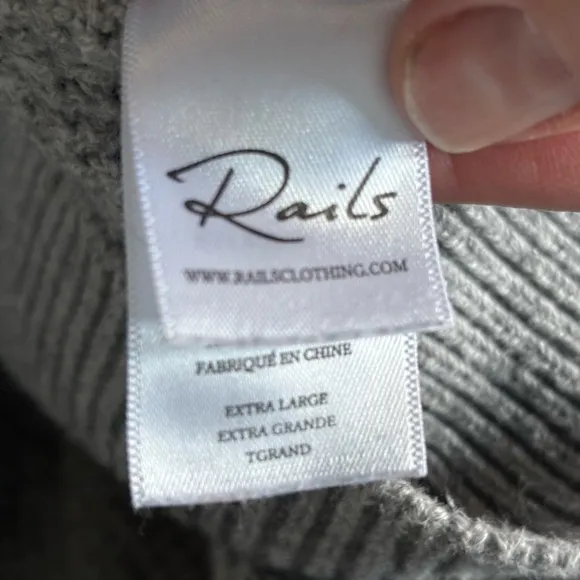 Rails | 95% cotton | grey | textured | crewneck | sweater | xl
