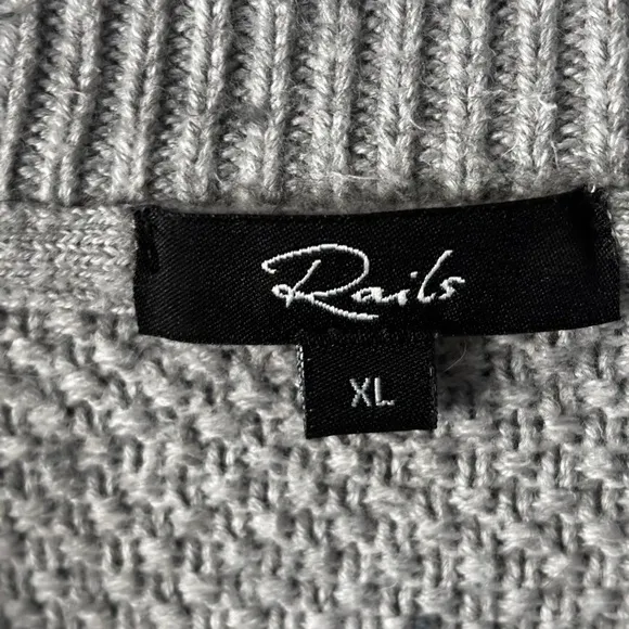 Rails | 95% cotton | grey | textured | crewneck | sweater | xl