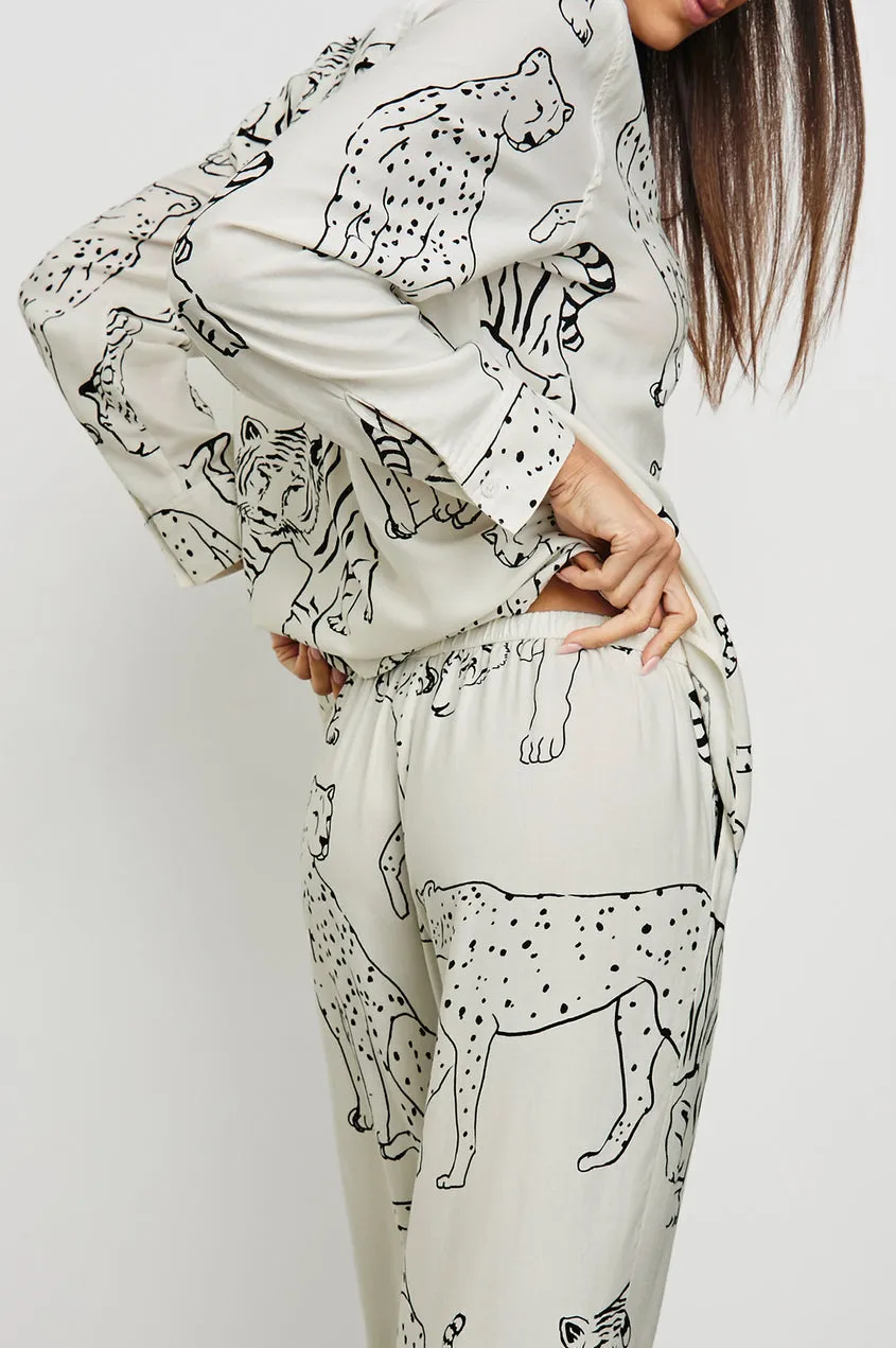 Rails - Luna Pajama Set - Ivory Jungle Cats