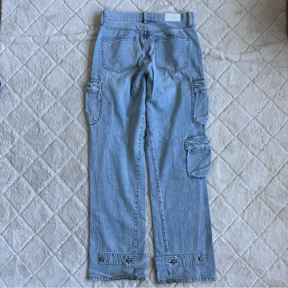 Revolve X Pistola | Bobbie Utility Mid Rise Loose Straight Cargo Jeans | Size 27