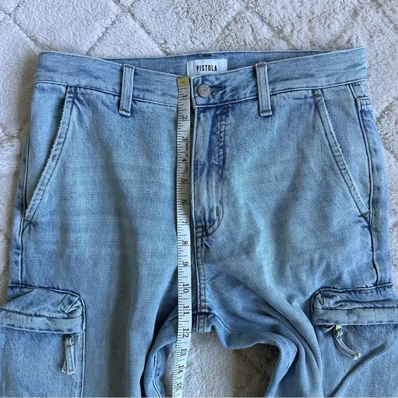 Revolve X Pistola | Bobbie Utility Mid Rise Loose Straight Cargo Jeans | Size 27