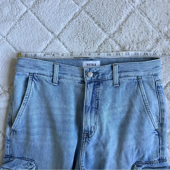 Revolve X Pistola | Bobbie Utility Mid Rise Loose Straight Cargo Jeans | Size 27
