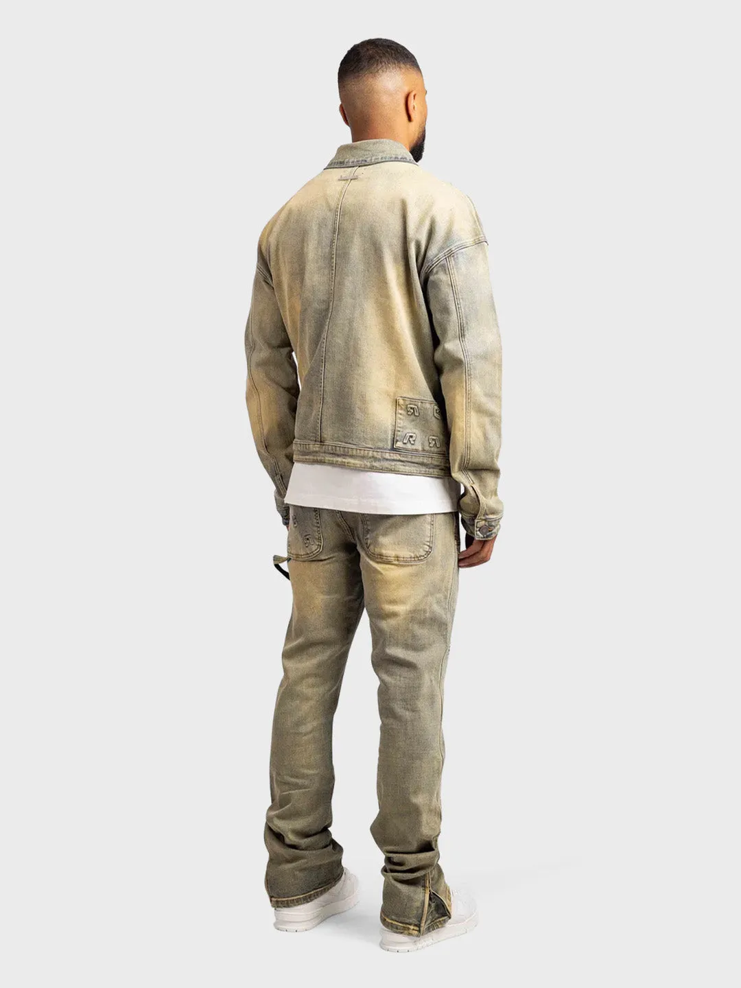 Rivero Embossed Worker Jeans | Pale