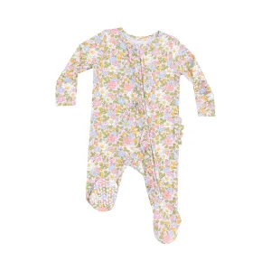 Ruffle Zipper Footie | Bubbly Baby Calico