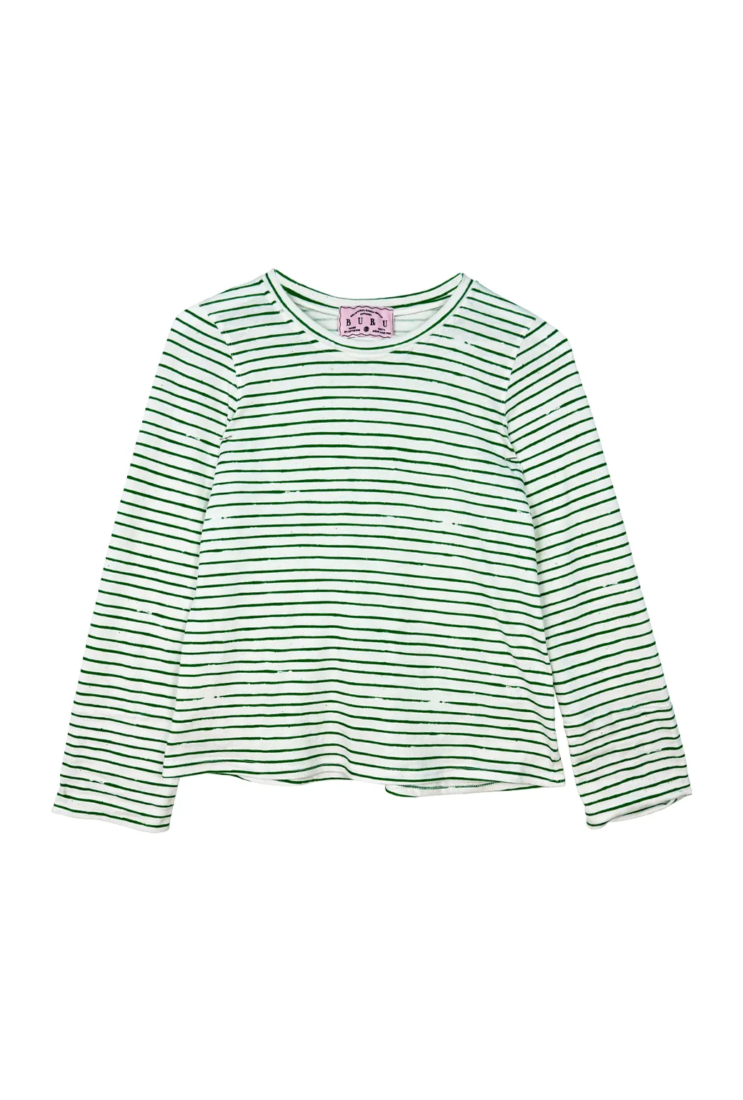 SAMPLE Brushstroke Crew Neck Tee - Green Stripe