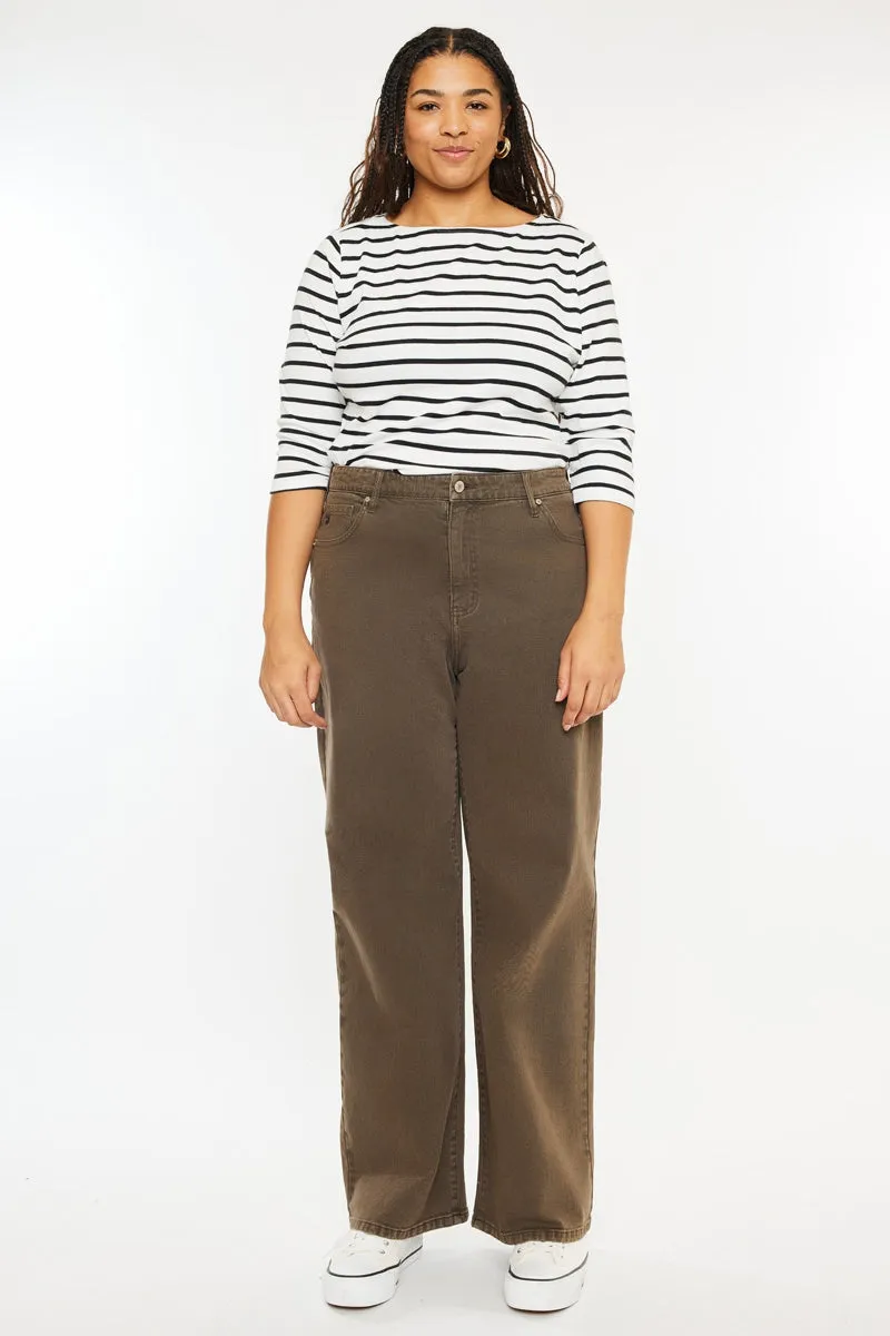Shreya High Rise Wide Leg Jeans (Plus Size)