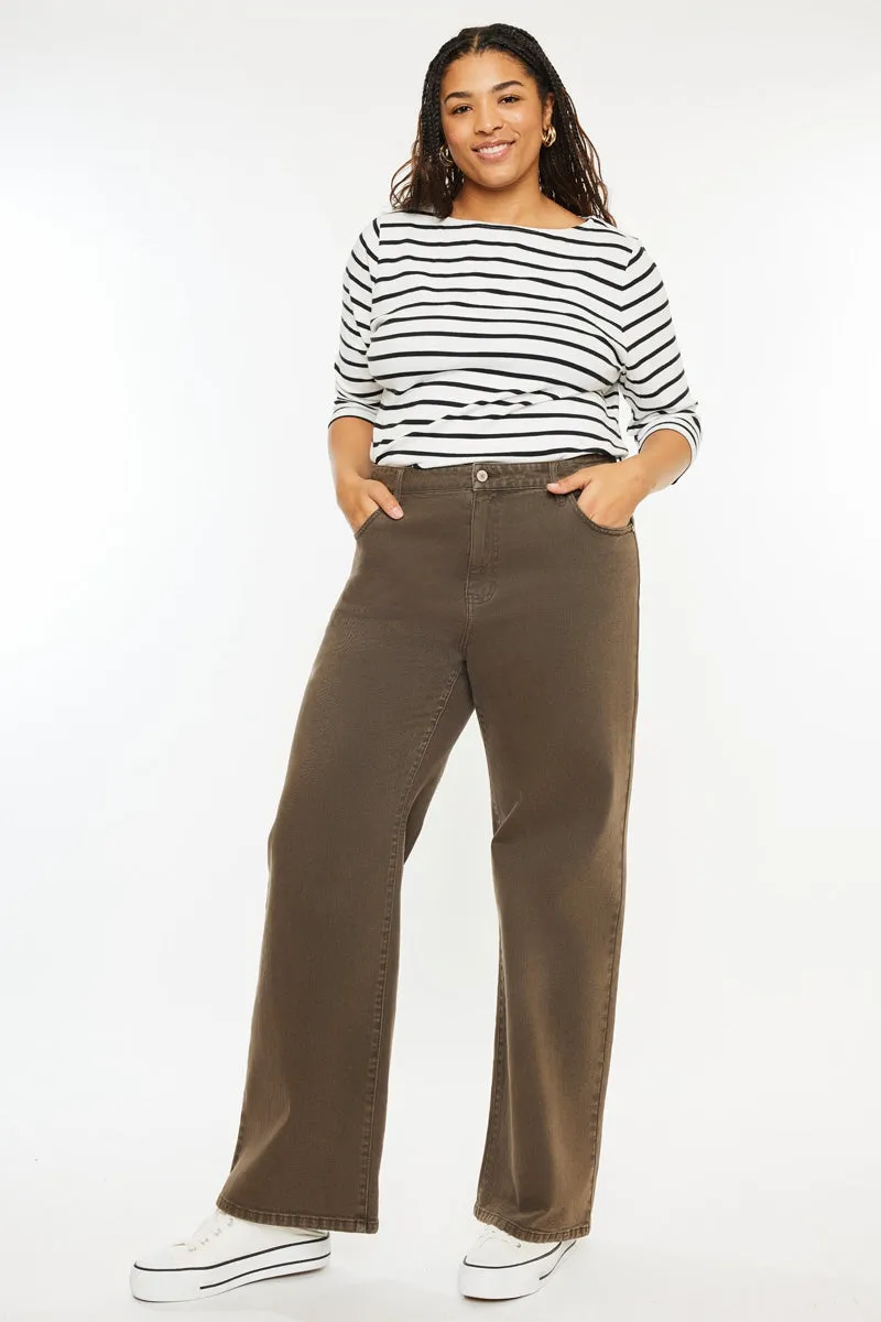 Shreya High Rise Wide Leg Jeans (Plus Size)