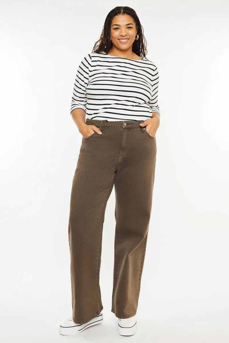 Shreya High Rise Wide Leg Jeans (Plus Size)