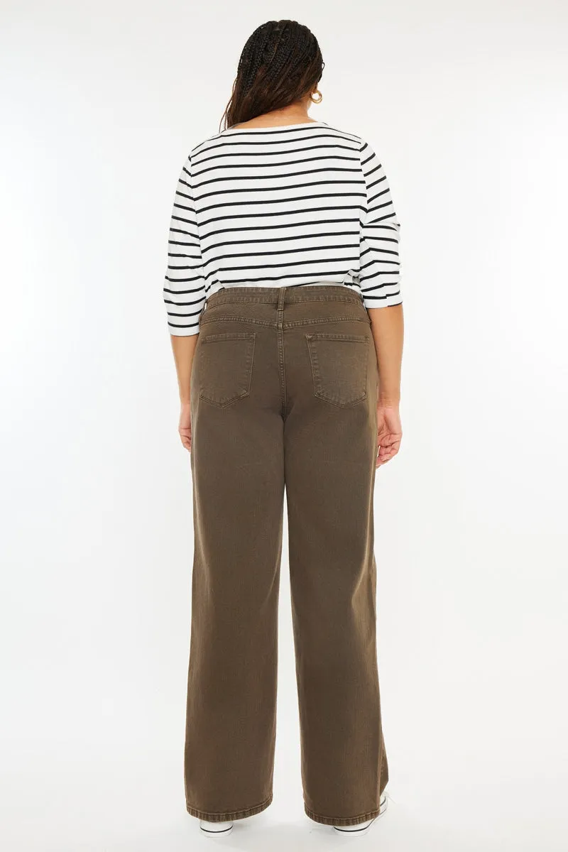 Shreya High Rise Wide Leg Jeans (Plus Size)