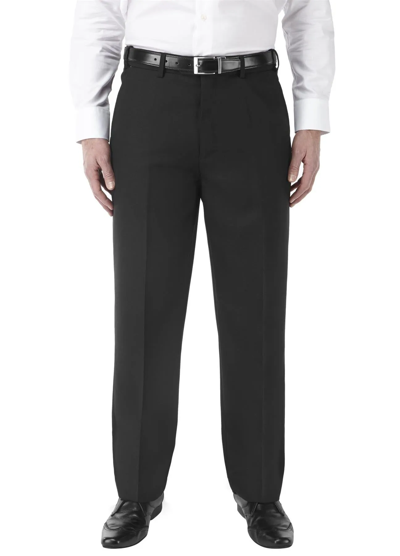SKOPES Mens Extra Tall Wool Blend Formal Trousers in Black (Wexford)