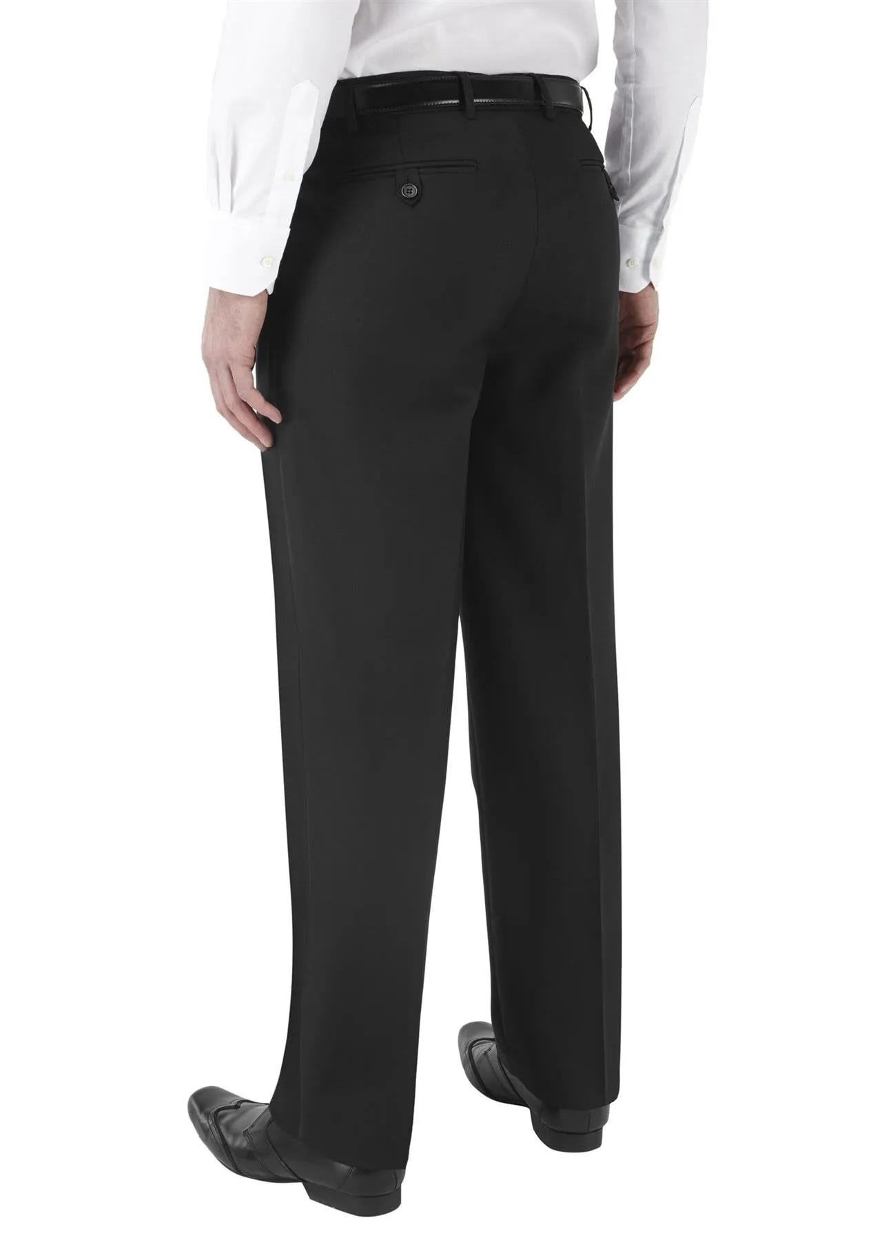 SKOPES Mens Extra Tall Wool Blend Formal Trousers in Black (Wexford)
