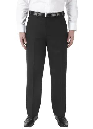 SKOPES Mens Extra Tall Wool Blend Formal Trousers in Black (Wexford)