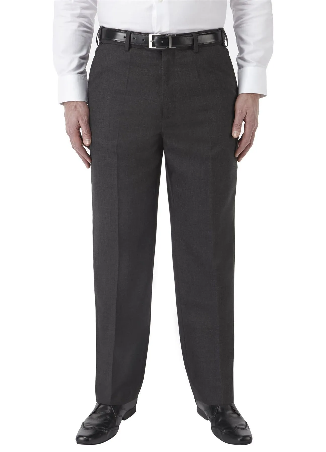 SKOPES Mens Extra Tall Wool Blend Formal Trousers in Charcoal (Wexford)