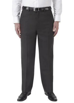SKOPES Mens Extra Tall Wool Blend Formal Trousers in Charcoal (Wexford)