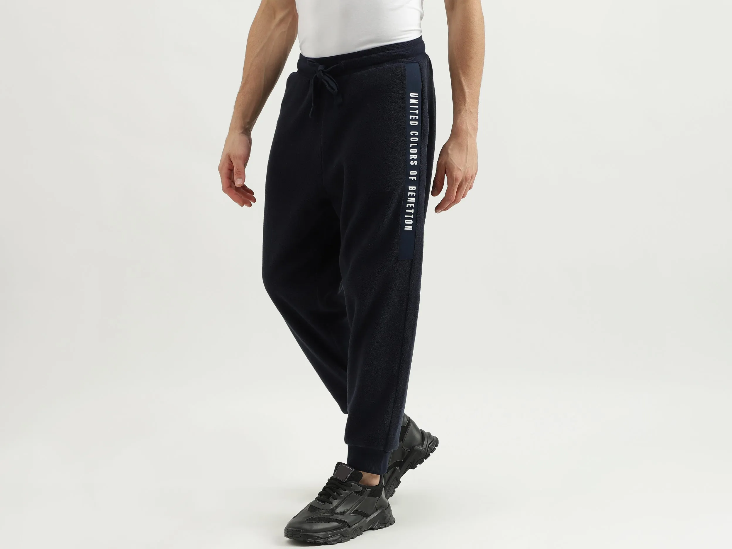 Solid Baggy Fit Trousers