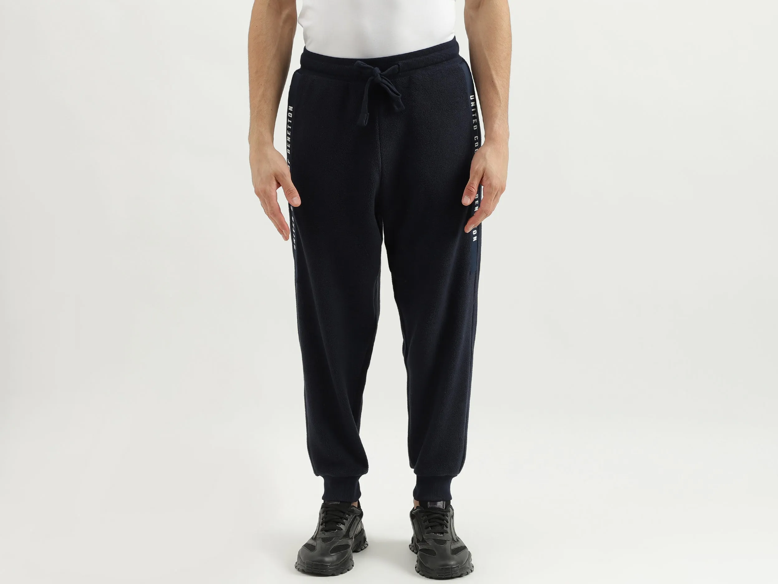 Solid Baggy Fit Trousers