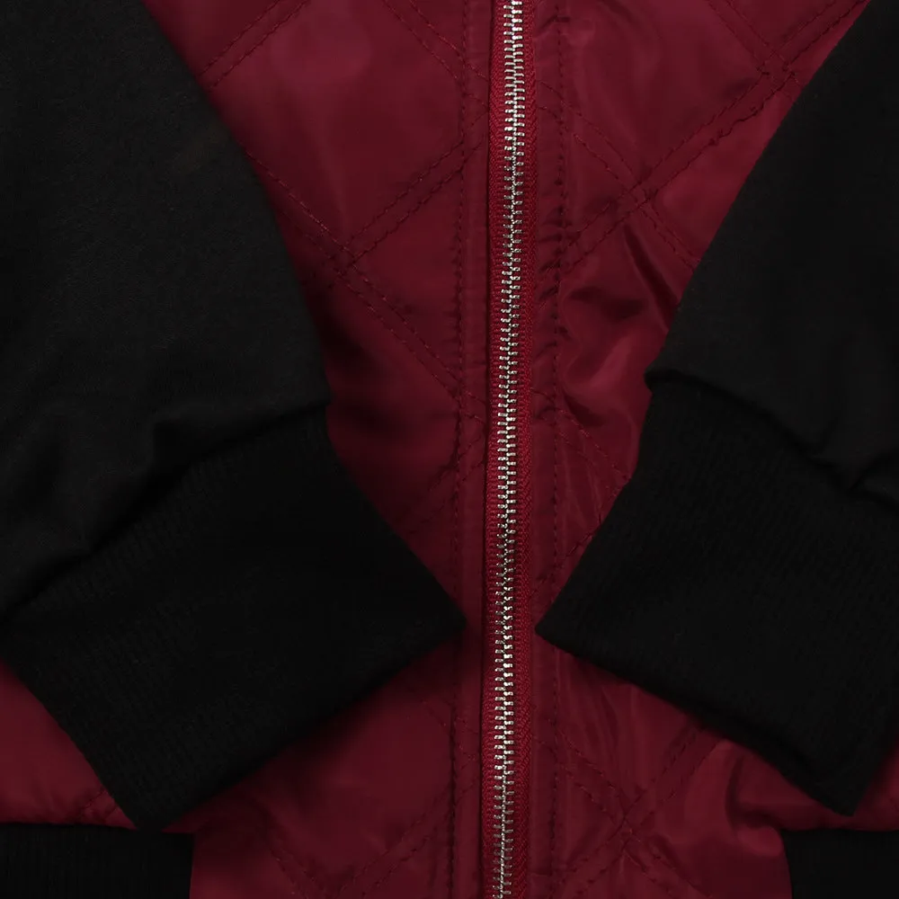 Solid Color Fashion Zipper Quilted Jacket