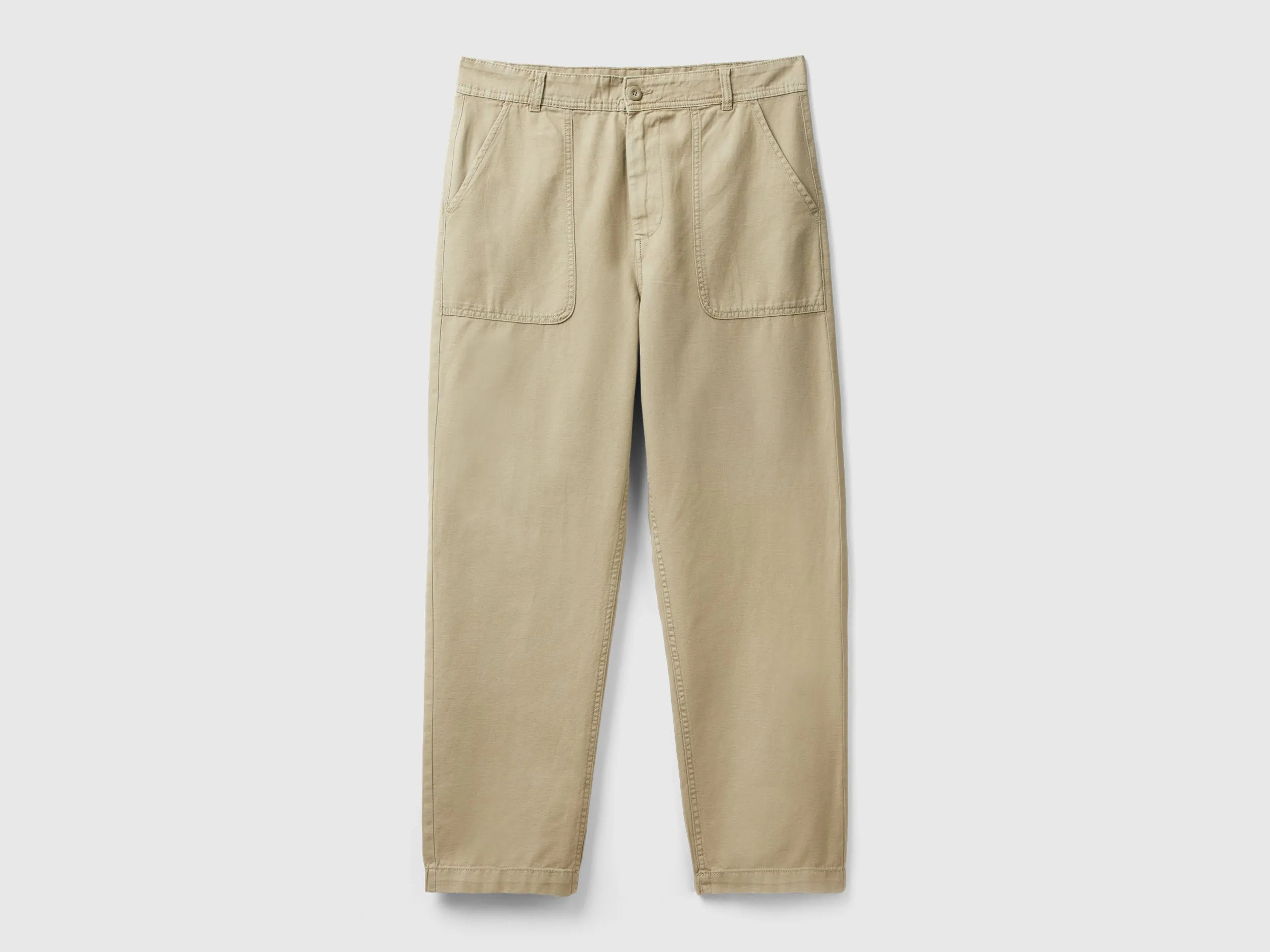 Solid Relaxed Fit Trousers