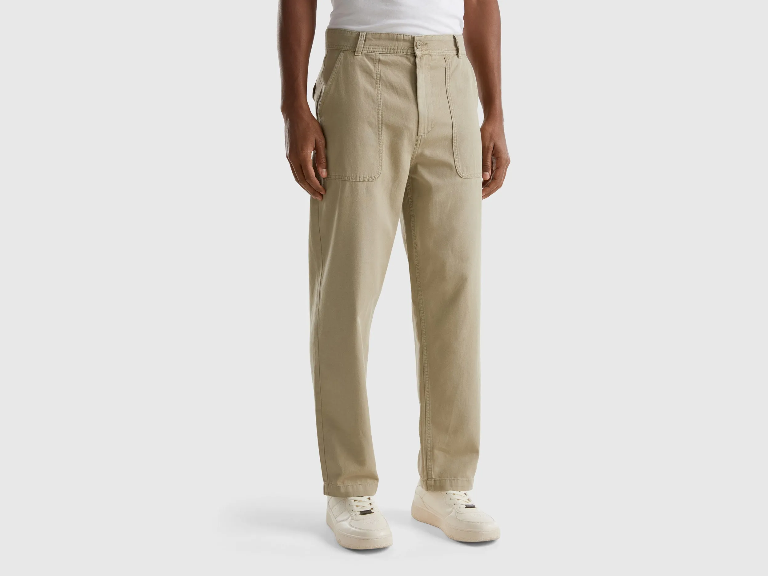 Solid Relaxed Fit Trousers