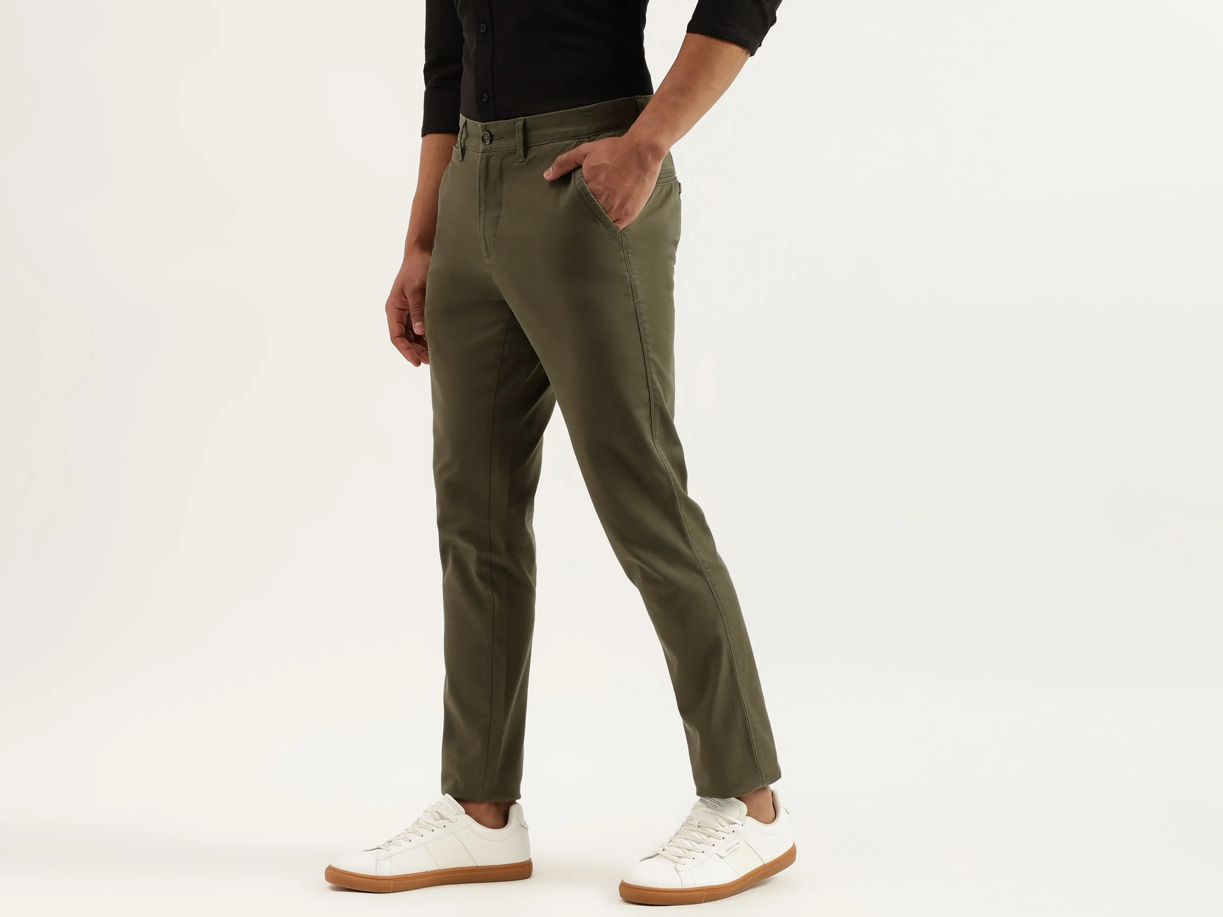 Solid Slim Fit Trousers