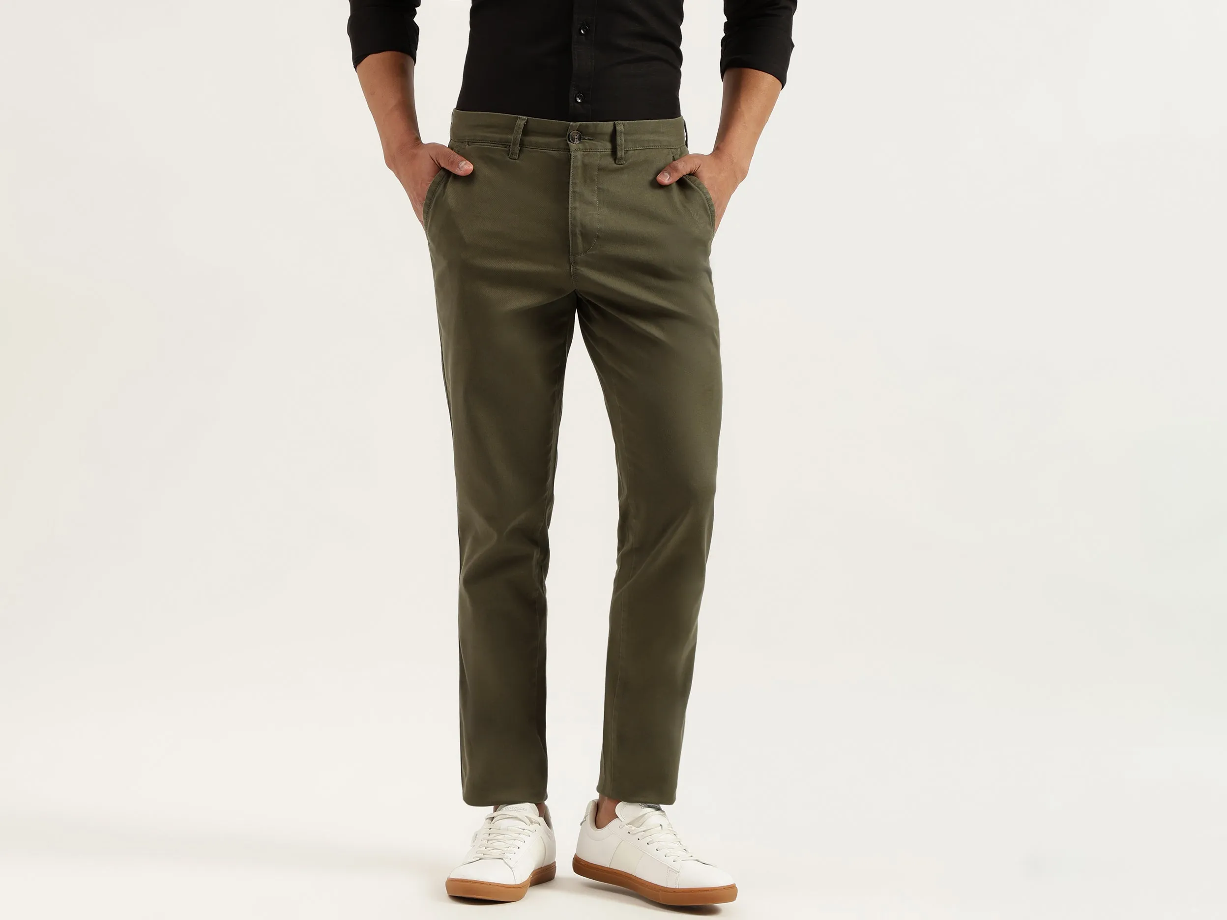 Solid Slim Fit Trousers