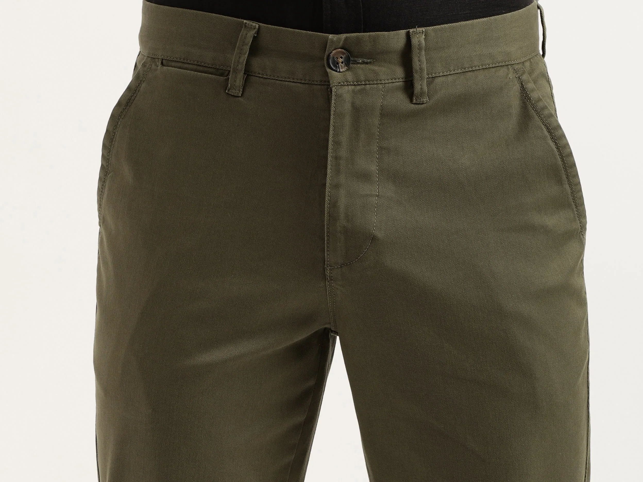 Solid Slim Fit Trousers