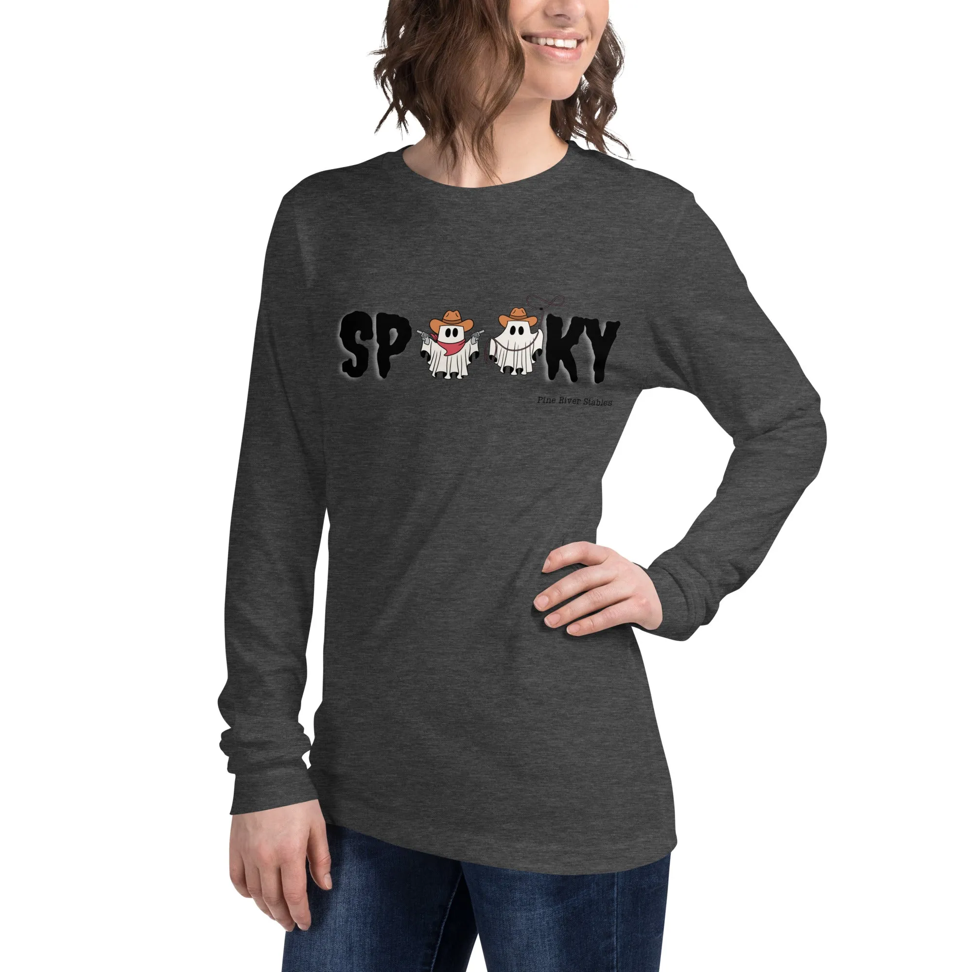 Spooky Western Ghost Long Sleeve Tee
