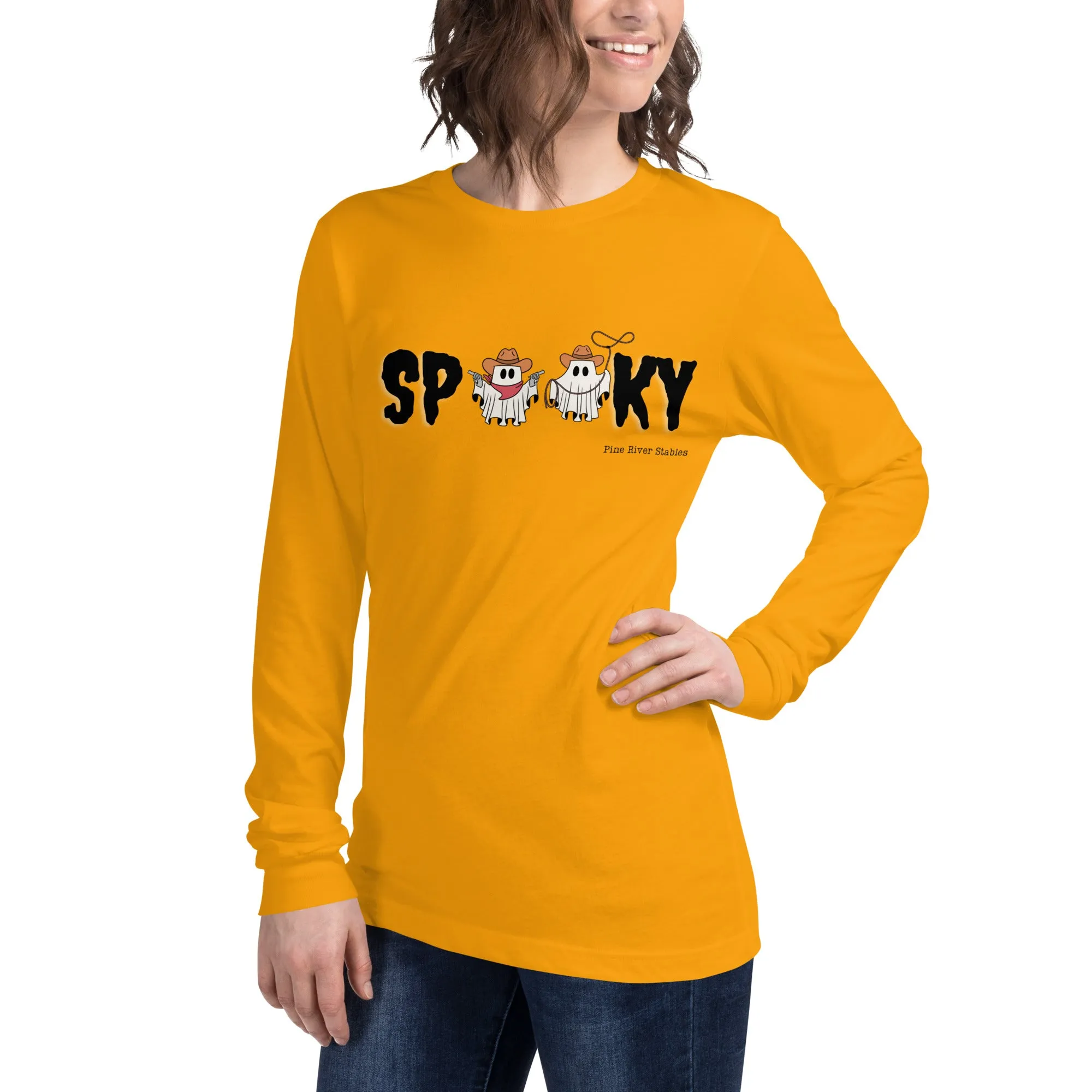 Spooky Western Ghost Long Sleeve Tee
