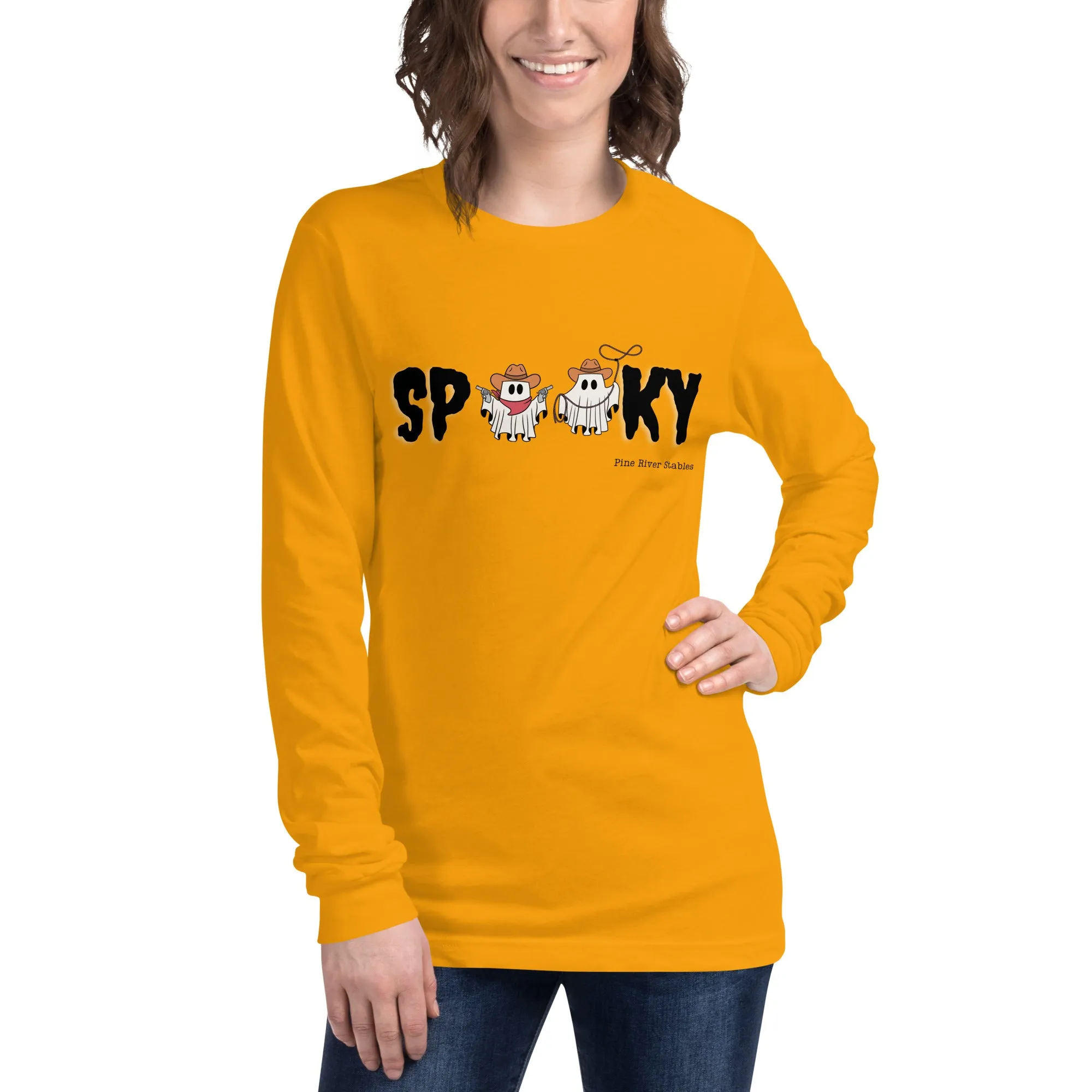Spooky Western Ghost Long Sleeve Tee