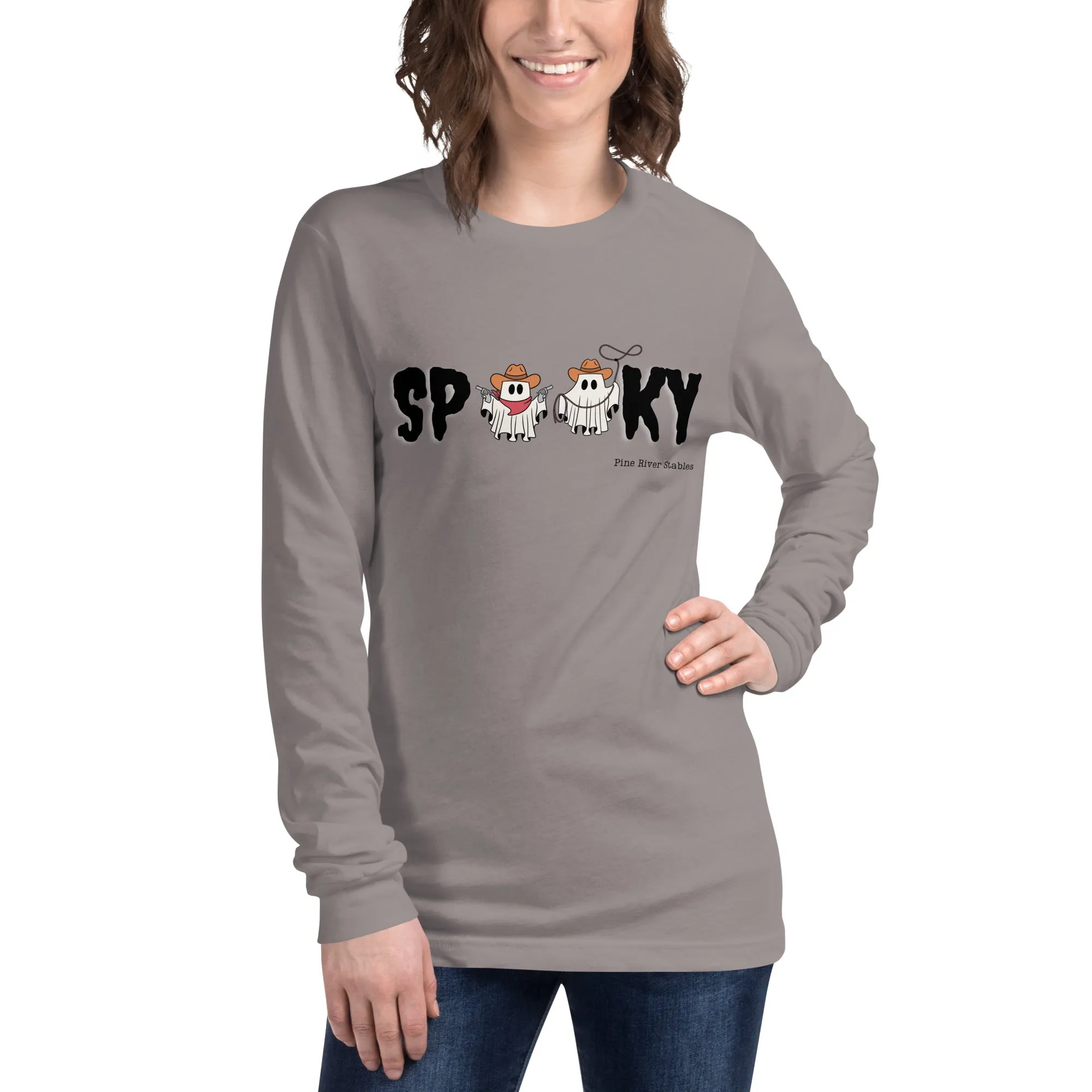 Spooky Western Ghost Long Sleeve Tee