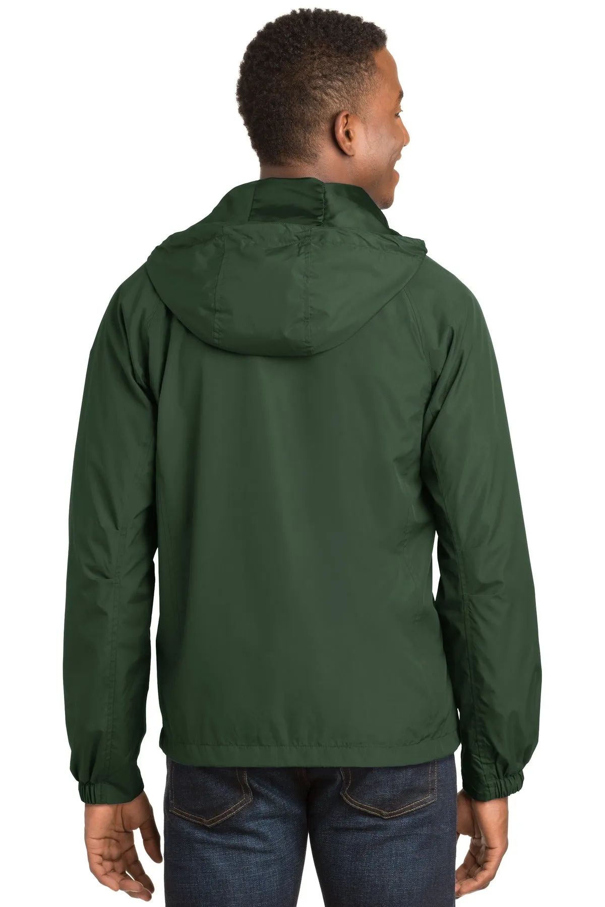 Sport-Tek Hooded Raglan Jacket. JST73 Forest Green